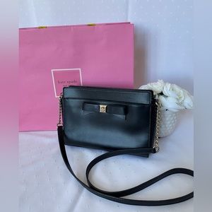Kate Spade Black Chain-link Leather Crossbody Bag